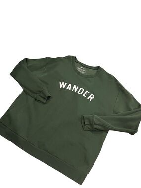 Wander Crewneck Sweatshirt - Dark Green with White Logo